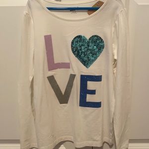 Valentine’s Day Love long sleeve t shirt  size 10-12